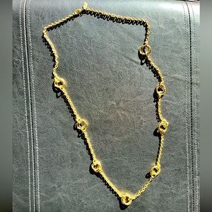 Ralph Lauren long station necklace gold tone